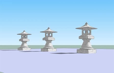 Chinese Landscape Lamp Stone Lantern 3d model