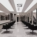 UMSalon Modern Interior Design With Mirrors Black Chairs And Shelves Bottles And Towels