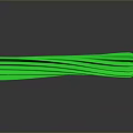 Green Plastic Strips Displayed On Black Background With Reflection Effect