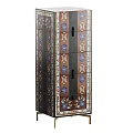 Traditional Decorative Cabinet With Intricate Blue White Patterns And Multiple Storage Compartments 3d model