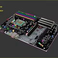 integrated circuit board circuit board integrated circuit integrated circuit integrated block electronic board electronic component electronic part chip 3d model
