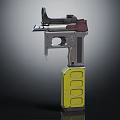 Tactical Pistol With Yellow Magazine And Metal Components Design