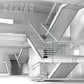 Modern Staircase Design With Glass Railings Wooden Steps And Open Layout