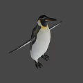 Emperor Penguin With Yellow Neck Black White Plumage And Spread Wings
