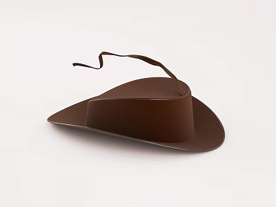 Brown Classic Hat With Adjustable Strap Simple Design For Casual Daily Clothing Wear 3d model
