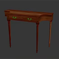 Elegant Wooden Console Table With Drawers Brass Handles And Tapered Legs For Home Decor