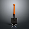 Heavy Duty Manual Garden Shovel With Orange Handle And Black Blade
