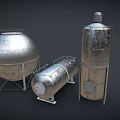 Metallic Industrial Storage Containers With Spherical And Cylindrical Tank Designs
