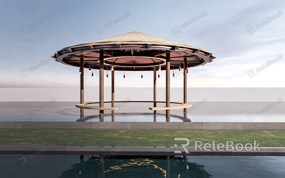 modern pavilion landscape pavilion thatched pavilion wood structure pavilion pavilion model