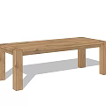 Japanese Style Dining Table Solid Wood Dining Table Log Long Table 3d model