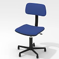 Blue Office Chair With Blue Backrest And Seat Cushion Black Swivel Base Wheels