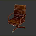Modern Red Leather Office Chair For Home Office With Armrests Swivel Wheels