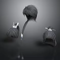 Stylish Grey Hair Clips With White Bow Accents For Daily Wear