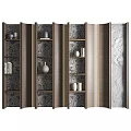 Stylish Modern Multi Tiered Bookcase Design With Decorative Vases Books And Wooden Shelves