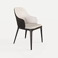 Modern Black Dining Chair With Sleek Legs And Upholstered Back Design 3d model
