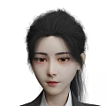 Professional Business Woman In Black Suit With White Shirt And High Heels