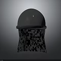 Classic Round Dome Helmet With Smooth Surface And Neck Protection Design 3d model
