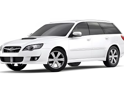Sleek White Station Wagon Car With Modern Design Alloy Wheels And Front Fascia 3d model