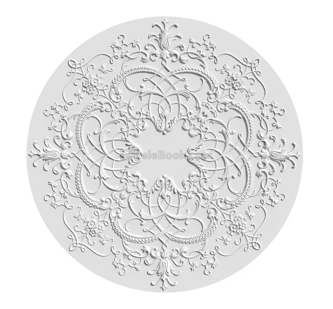European-style lamp panel gypsum component carved 3d model