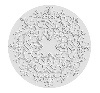 European-style lamp panel gypsum component carved 3d model