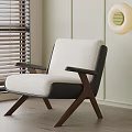Elegant Mid Century Lounge Chair With Solid Wood Frame And Comfortable Soft Fabric Upholstery