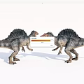 Two Sail Backed Reptiles Confronting Each Other With Open Mouths 3d model