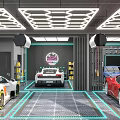 4S Auto Service Store With Modern Exterior Displayed Cars And Service Experience