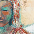Colorful Abstract Portrait Painting With Vibrant Textures Expressive Brushstrokes And Abstract Face Features