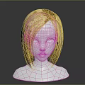 White Mannequin Head With Blonde Short Hair And Smooth Facial Features