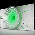 Futuristic Photo Check In Spot With Green Light Ring And Circular Structure