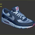 Nike Air Max 90 Sneakers With Navy White Gray And Red Color Design