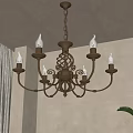 Vintage Brass Multi Arm Chandelier With Candle Style Bulbs Ornate Detailing For Living Room Decor