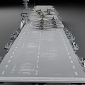 3D Model Of Aircraft Carrier With Warplanes On Flight Deck