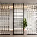Modern partition glass screen partition 3d model
