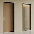 Modern Interior Design With Wooden And Glass Doors Featuring Black Frames