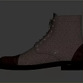Brown Leather Lace Up Ankle Boots With Contrast Toe Cap Design And Classic Style
