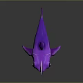 Purple Aquatic Animal Shark Cartoon Figure With Open Mouth Design