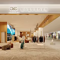 Modern Clothing Store Interior With Display Racks Fashion Apparel And Bright Lighting