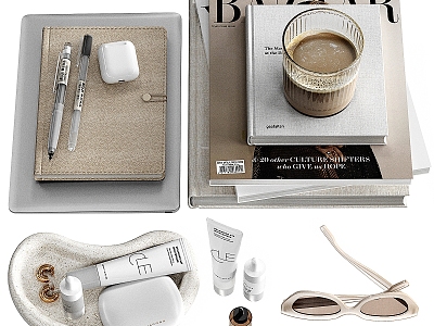 Jewelry Ornaments Books Skincare Cosmetics Coffee Stationery Notebook Soft Accessories 3d model