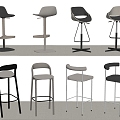 Modern Bar Chair Bar Stool High Stool 3d model