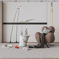 Modern single sofa single chair side combination 3d model