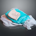 Soft Folded Towels With Blue Pink And White Colors For Daily Use