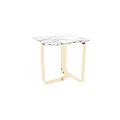 Modern Coffee Table With Marble Top And Golden Metal Frame Design