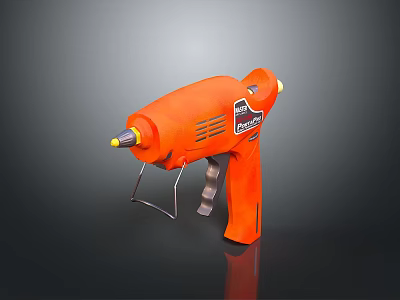 Orange Handheld Hot Glue Gun For Household Craft Projects And Repairs 3d model