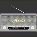 Retro Orange Radio With White Trim Mesh Front Panel And Antenna