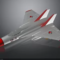 Scale Model J 7 Aircraft With Silver Body And Red Details For Space Aerospace Enthusiasts