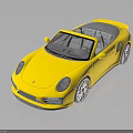 Yellow Convertible Sports Car with Sleek Body Design Silver Alloy Wheels and Black Interior