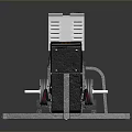 Red And Gray Adjustable Fitness Equipment With Ergonomic Seat For Strength Training