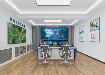 Supervisory control command room, service hall, office 3d model