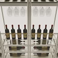 Modern Wine Cabinet with Metal Frame and Glass Doors for Wine Bottle Storage